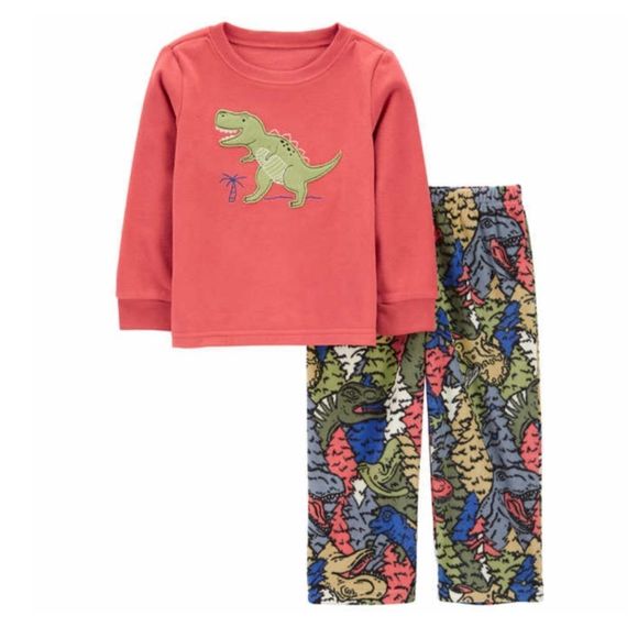 NEW Carters Kids 4-piece Pajamas T REX and a TRICERATOP Dinosaur Size 5 - Picture 3 of 5